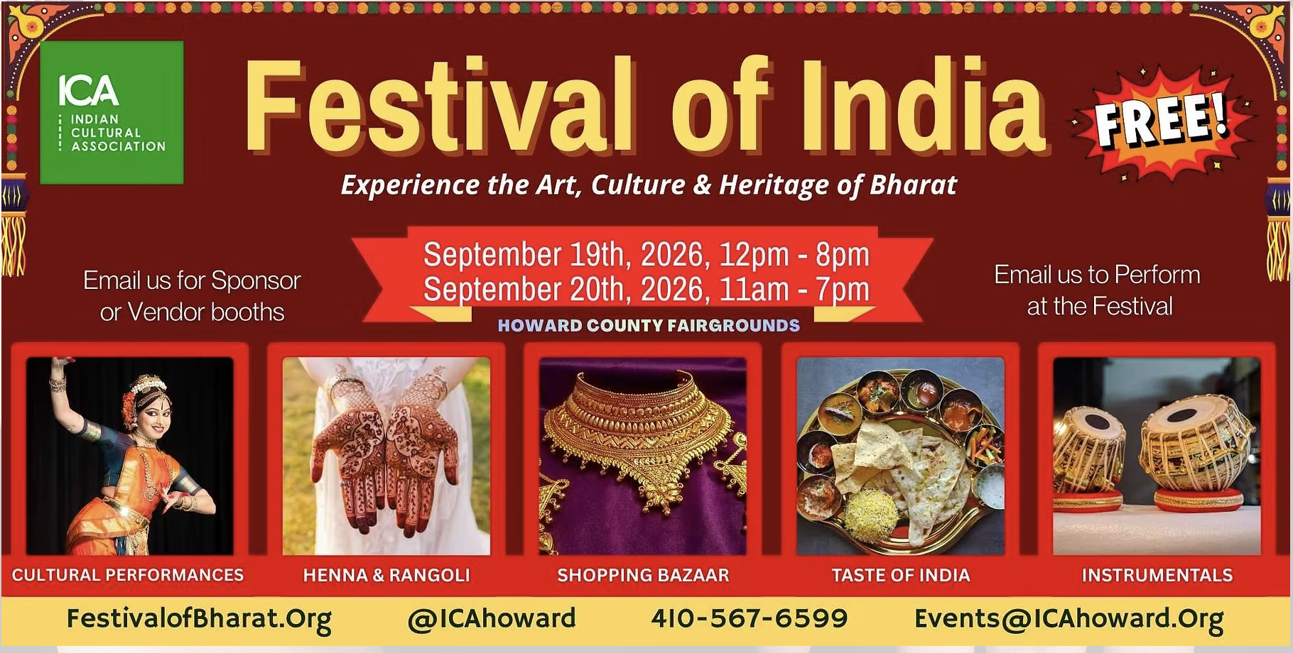 Festival of India 2026 event poster