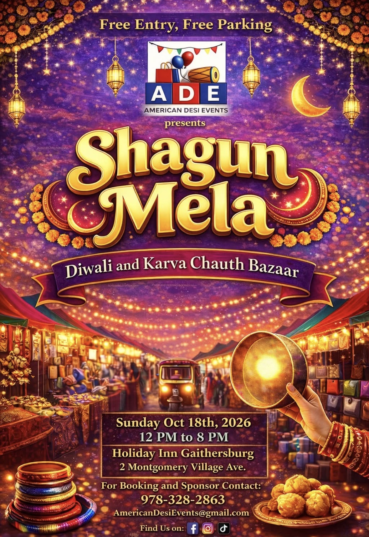 Shagun Mela — Diwali and Karva Chauth Bazaar flyer